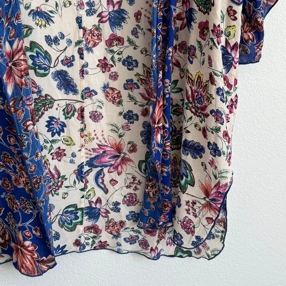Democracy Floral Kimono Lightweight Vibrant Boho Festival Coastal Artistic S/M - Picture 4 of 7